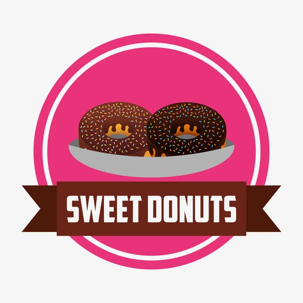 Zoete donuts ontwerp — Stockvector