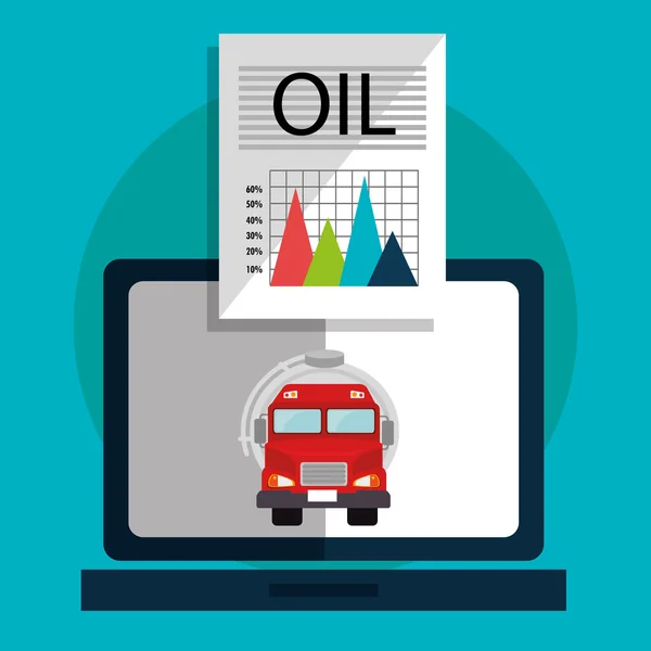 Petroleum industry and oil prices graphic — Stock Vector