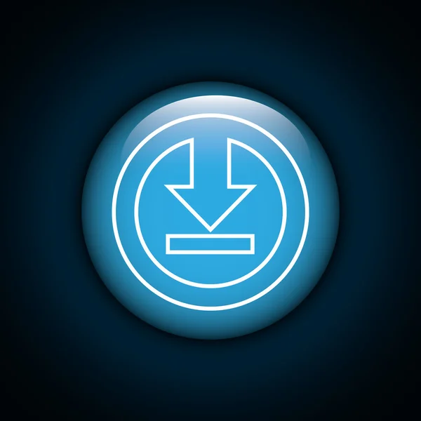 Interner télécharger icône ronde — Image vectorielle
