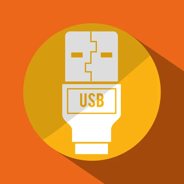 Memoria portátil USB o cable — Vector de stock