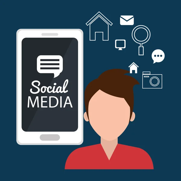 Social media e marketing digitale — Vettoriale Stock