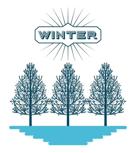 Diseño de invierno de bienvenida — Vector de stock