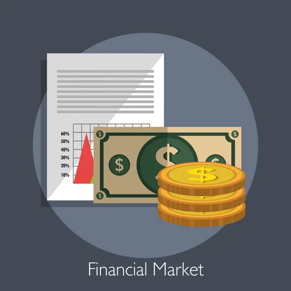 Grafico dei mercati finanziari — Vettoriale Stock