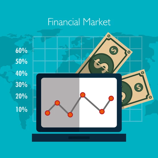 Gráfico del mercado financiero — Vector de stock