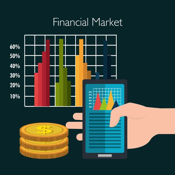 Фінансовий ринок графіки — стоковий вектор