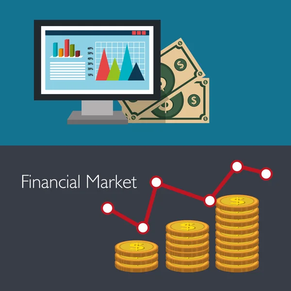 Grafico dei mercati finanziari — Vettoriale Stock