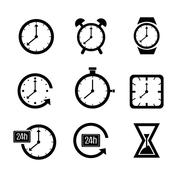 Tijd, klok, horloge pictogram — Stockvector