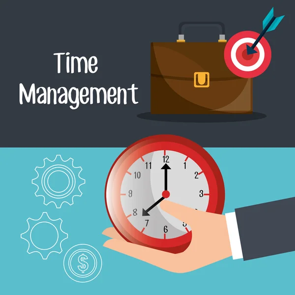 Tiempo de negocio y gestión — Vector de stock