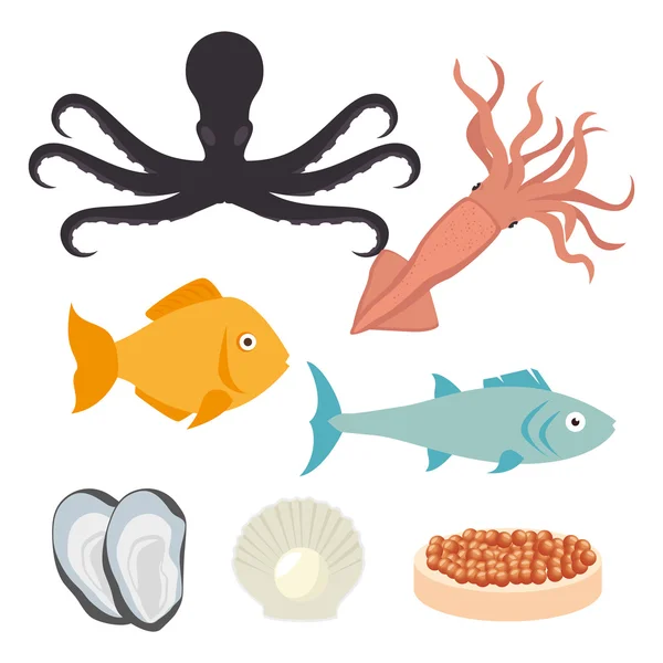 Sea food gastronomy — Stock Vector