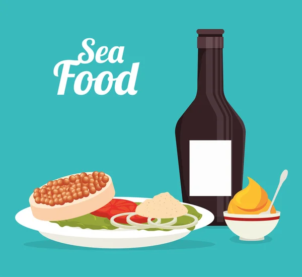 Gastronomie de fruits de mer — Image vectorielle