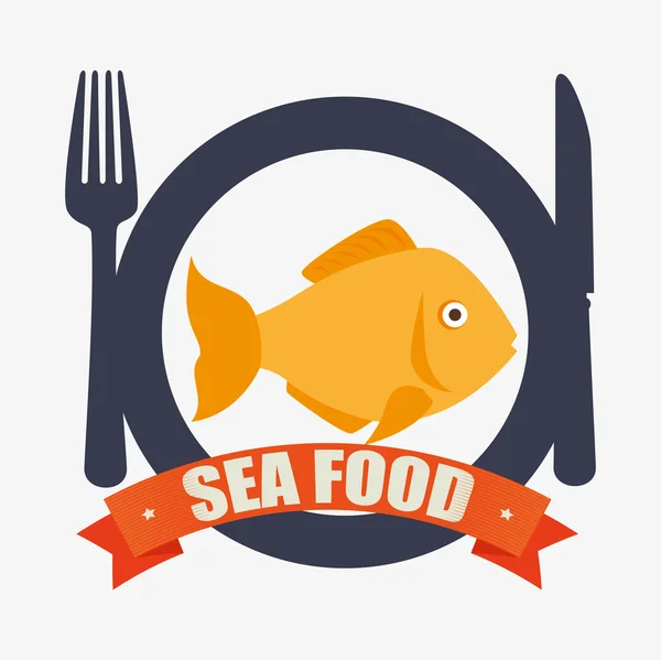 Deniz gıda Gastronomi — Stok Vektör