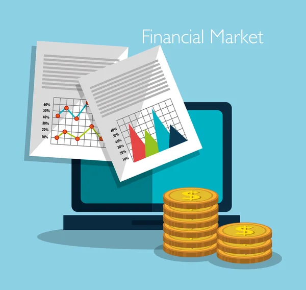 Financiële markt afbeelding — Stockvector