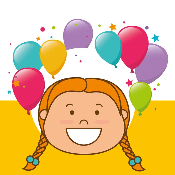 Děti narozeninové oslavy kreslený — Stockový vektor
