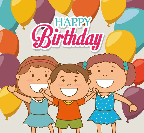 Dzieci urodziny obchody kreskówka — Wektor stockowy