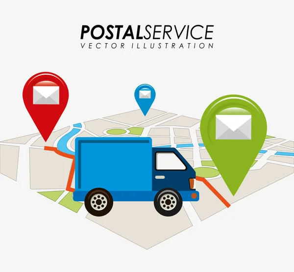 Conception du service postal — Image vectorielle