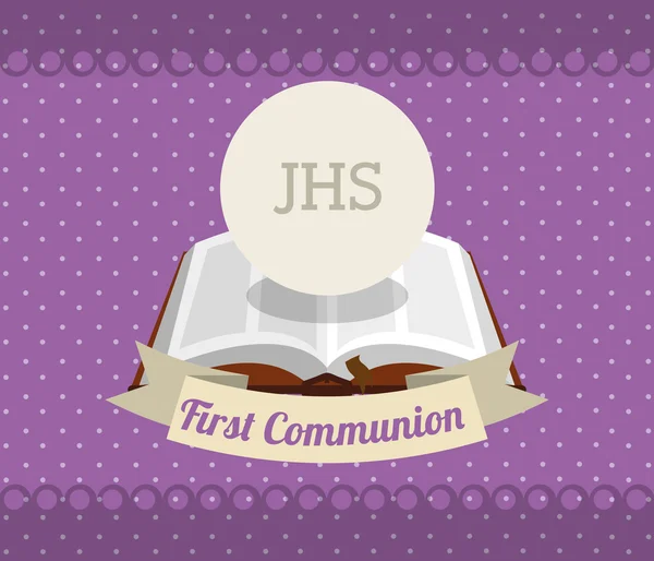 Première carte de communion design — Image vectorielle