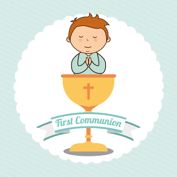 Première carte de communion design — Image vectorielle