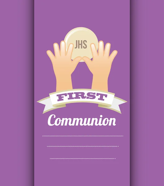 İlk cemaat kart tasarımı — Stok Vektör