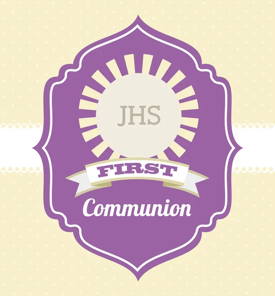 First communion card design — Stock Vector