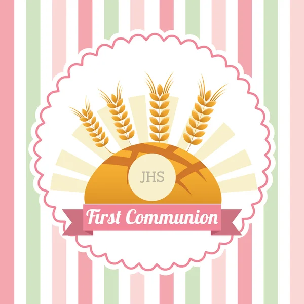 Première carte de communion design — Image vectorielle