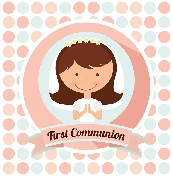 Première carte de communion design — Image vectorielle