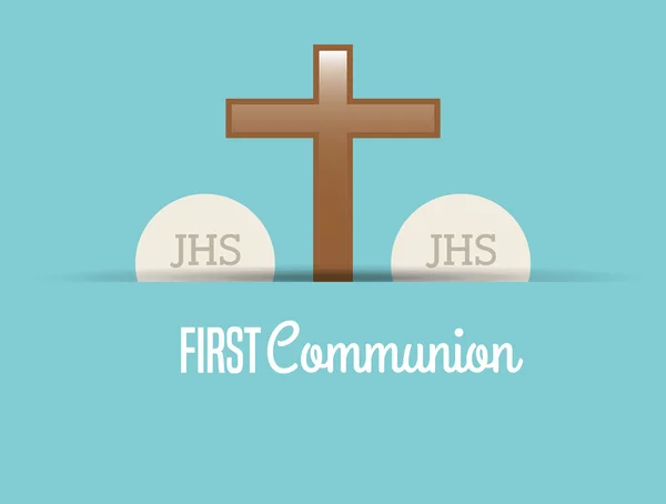 İlk cemaat kart tasarımı — Stok Vektör