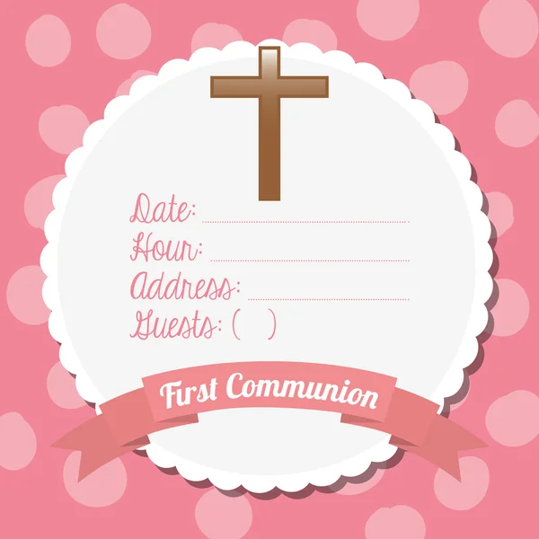 First communion card design — Stock Vector