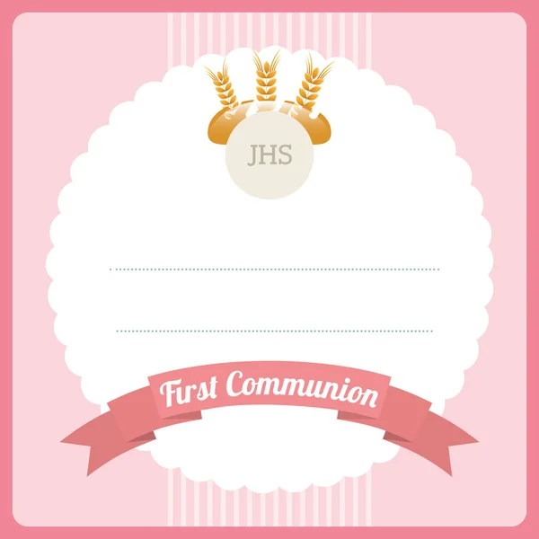 Première carte de communion design — Image vectorielle