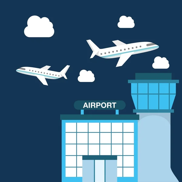 Diseño de terminal de aeropuerto — Vector de stock