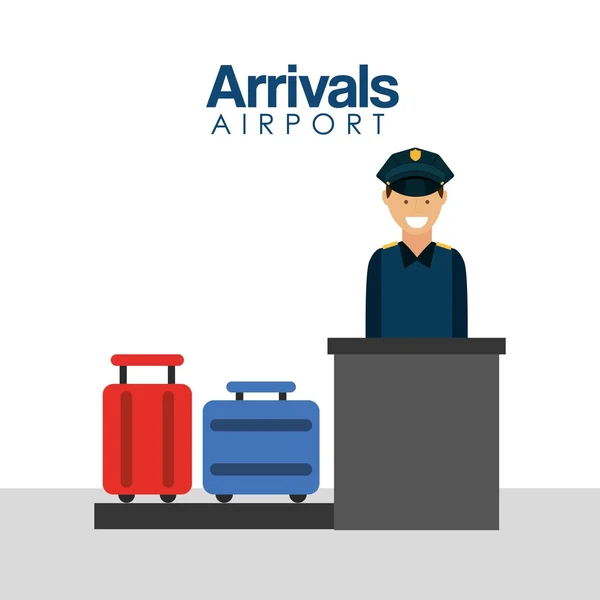 Diseño de terminal de aeropuerto — Vector de stock