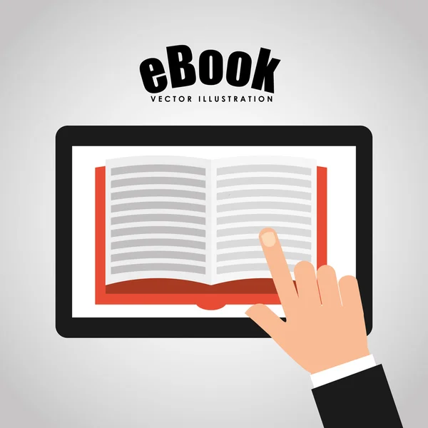 E-book design de conceito — Vetor de Stock