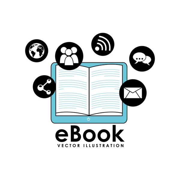 E-boek conceptontwerp — Stockvector