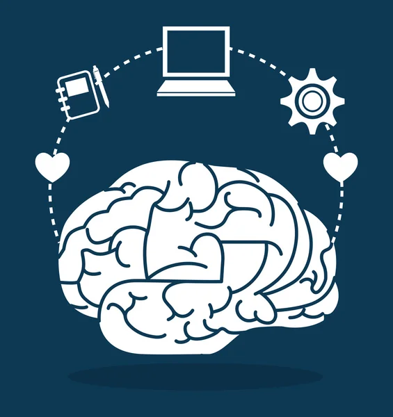 Cerebro humano ideas creativas — Vector de stock