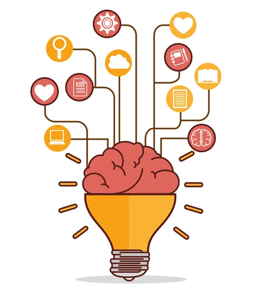 Lidský mozek kreativní nápady — Stockový vektor