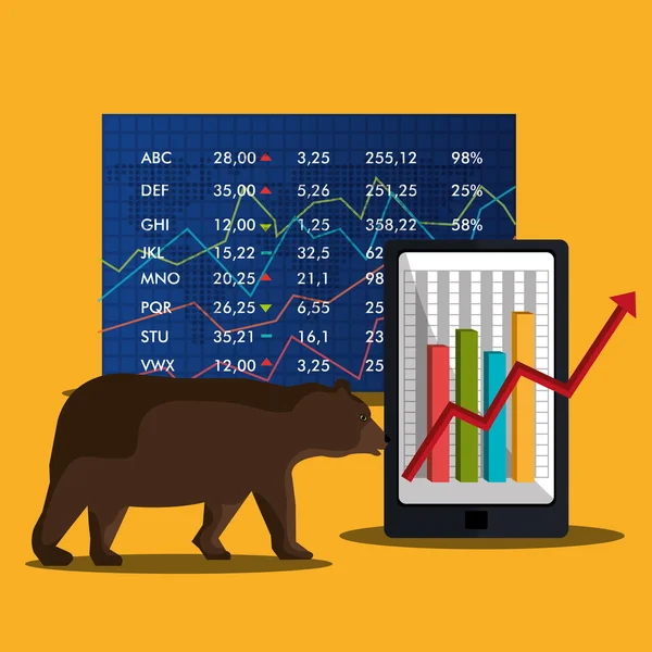 Mercado financiero y mercado de valores — Vector de stock