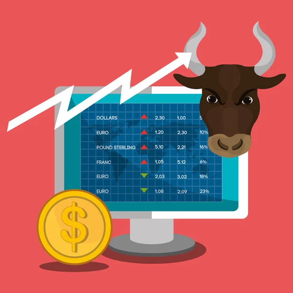 Mercado financeiro e mercado bolsista — Vetor de Stock