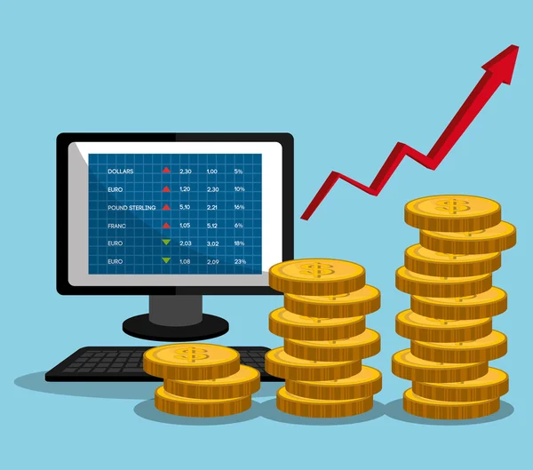 Mercado financiero y mercado de valores — Vector de stock