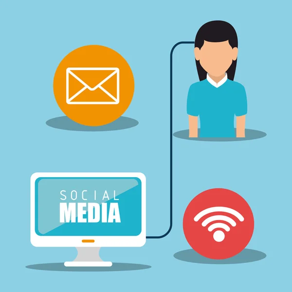 Médias sociaux et marketing numérique — Image vectorielle
