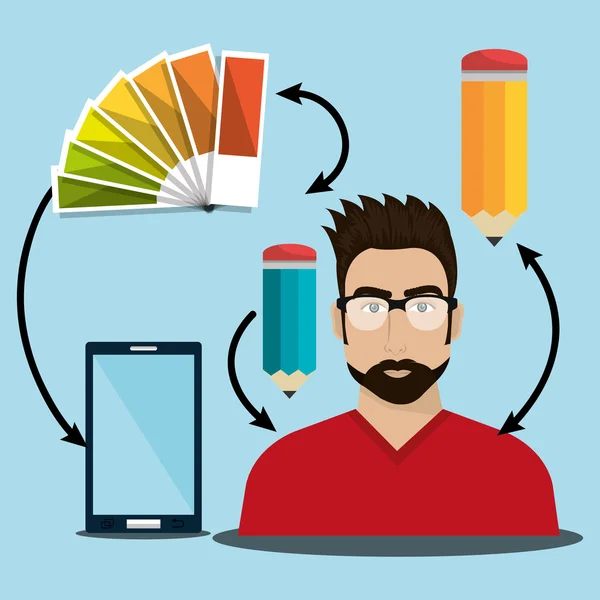 Ideas creativas diseñador gráfico — Vector de stock