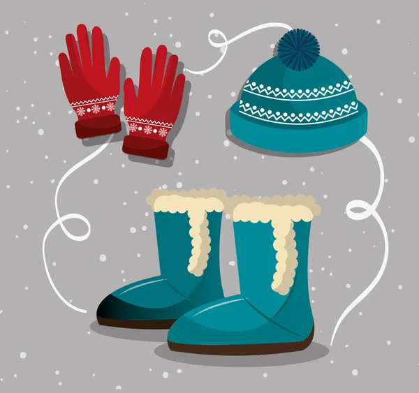 Winter fashion wear and accesories — Stock Vector