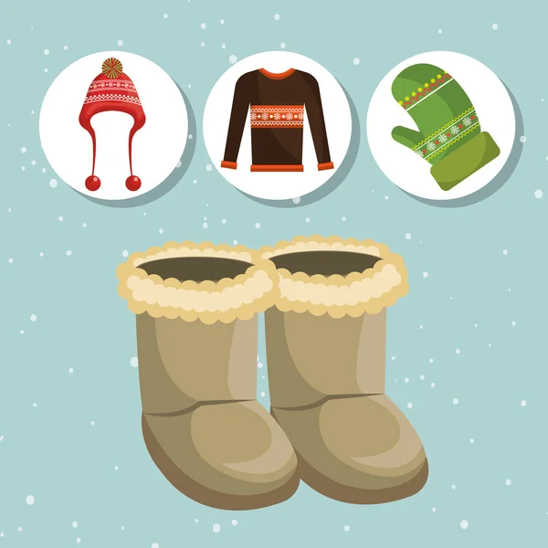 Moda de invierno y accesorios — Vector de stock