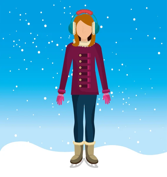 Kış moda giyim ve aksesuarları — Stok Vektör