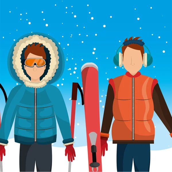 Mode d'hiver vêtements et accessoires — Image vectorielle
