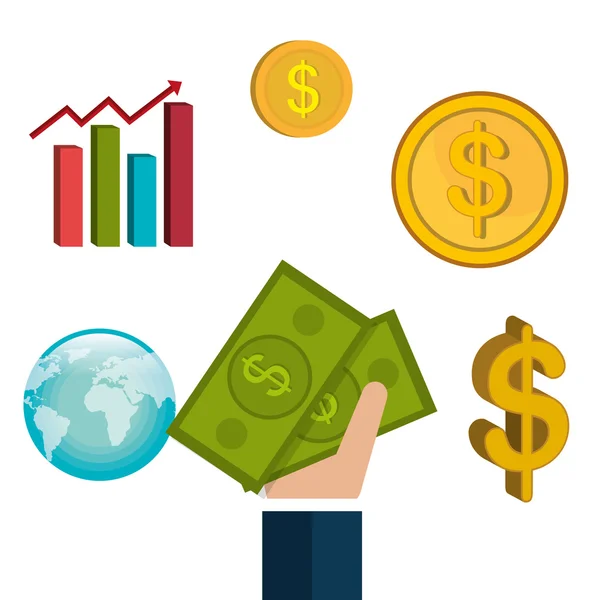 Money and financial market — Stock Vector