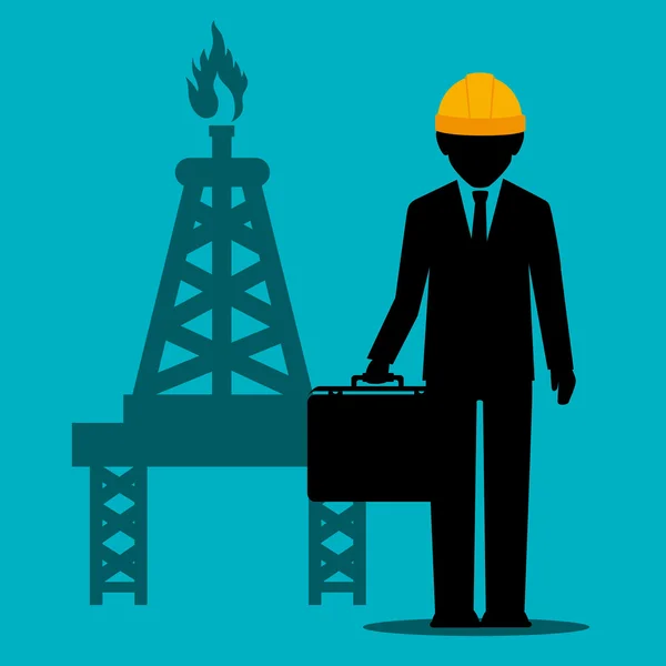 Industrie pétrolière et prix du pétrole — Image vectorielle