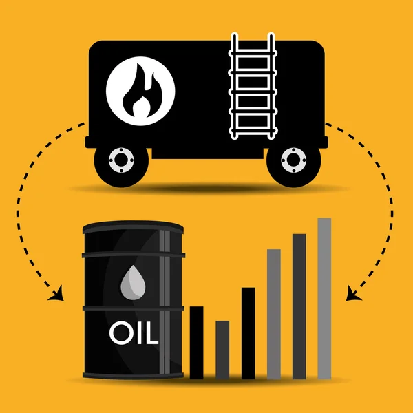 Petrol sanayi ve petrol fiyatları — Stok Vektör