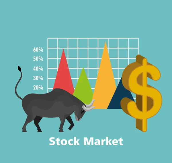 Mercado financiero e inversiones — Vector de stock