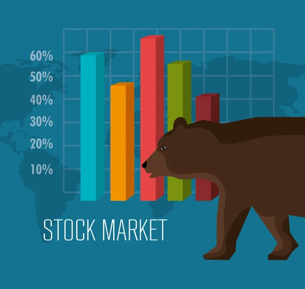 Mercado financiero e inversiones — Vector de stock