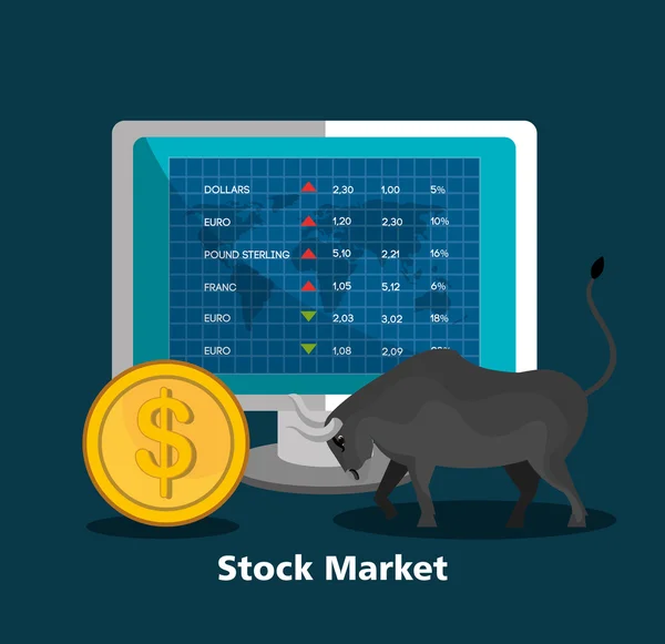 Finanční trh a investice — Stockový vektor