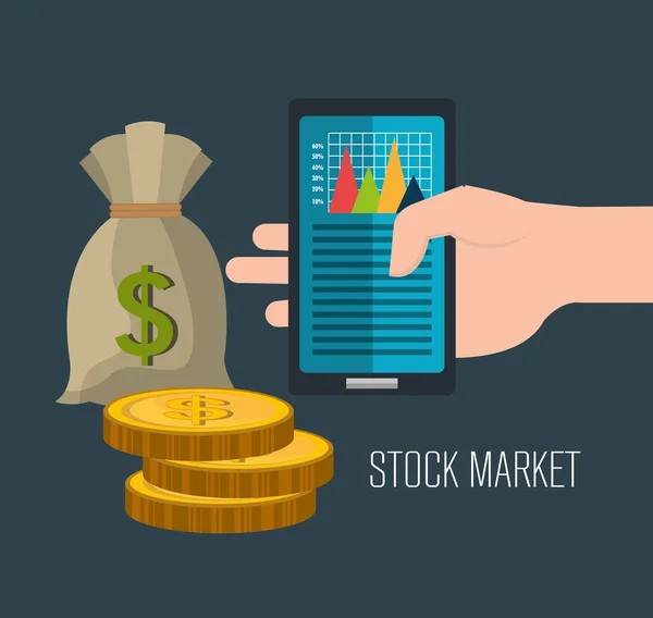 Mercado financiero e inversiones — Vector de stock